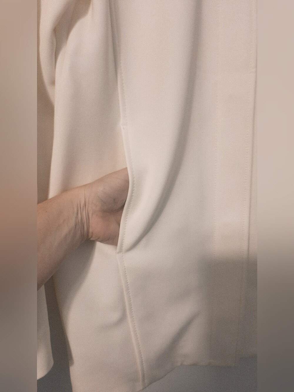 Ivory Single-Breasted Coat - Picture 6 of 13